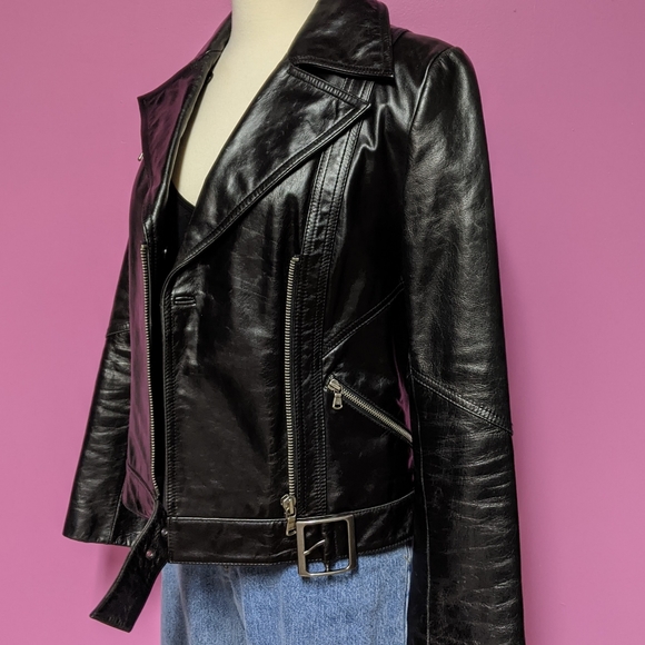 Express Genuine Leather Motorcycle Jacket - Picture 2 of 8